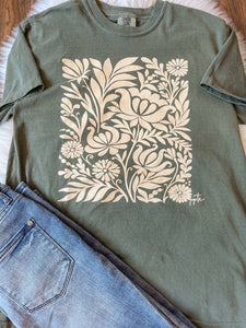 Fall Bouquet Tee || Moss