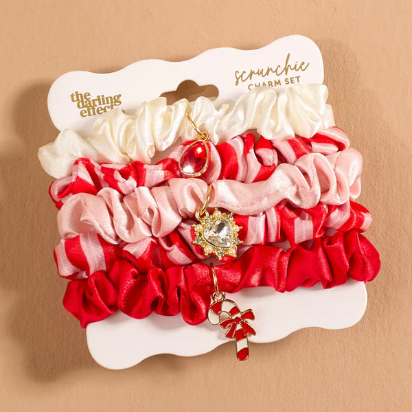 Scrunchie Charm Set || Peppermint Stripes