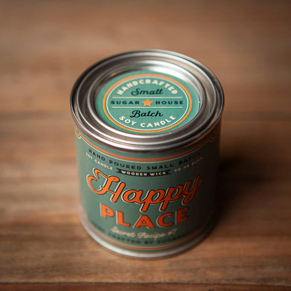 Happy Place Soy Candle with Wooden Wick