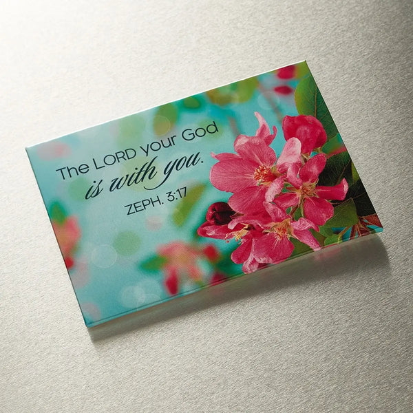 Floral Magnet || The Lord Is With You - Zephaniah 3:17