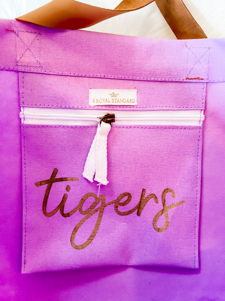 Tiger Tote Light Purple/Gold