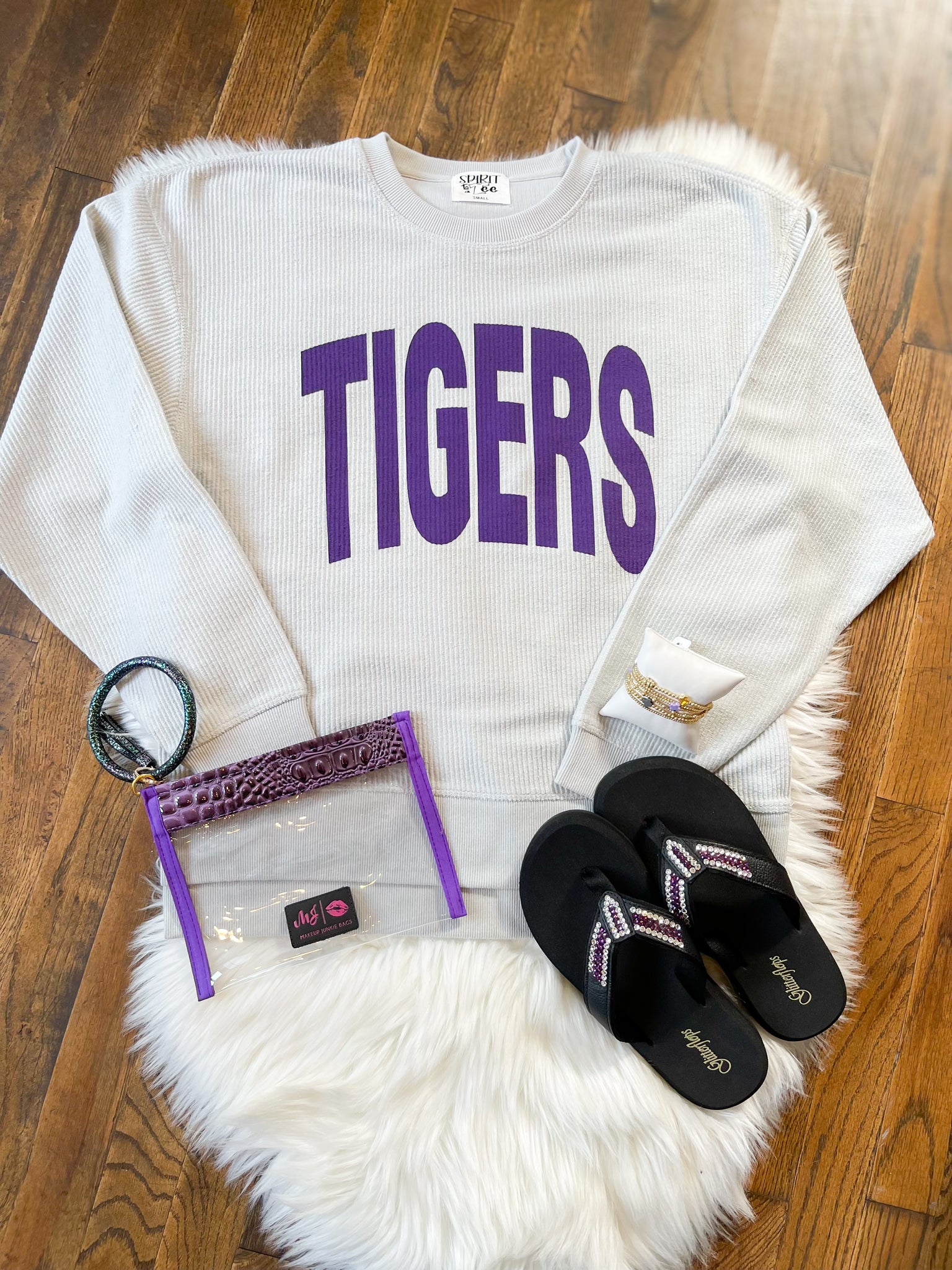 Mascot Corded Pullover || Purple Tigers