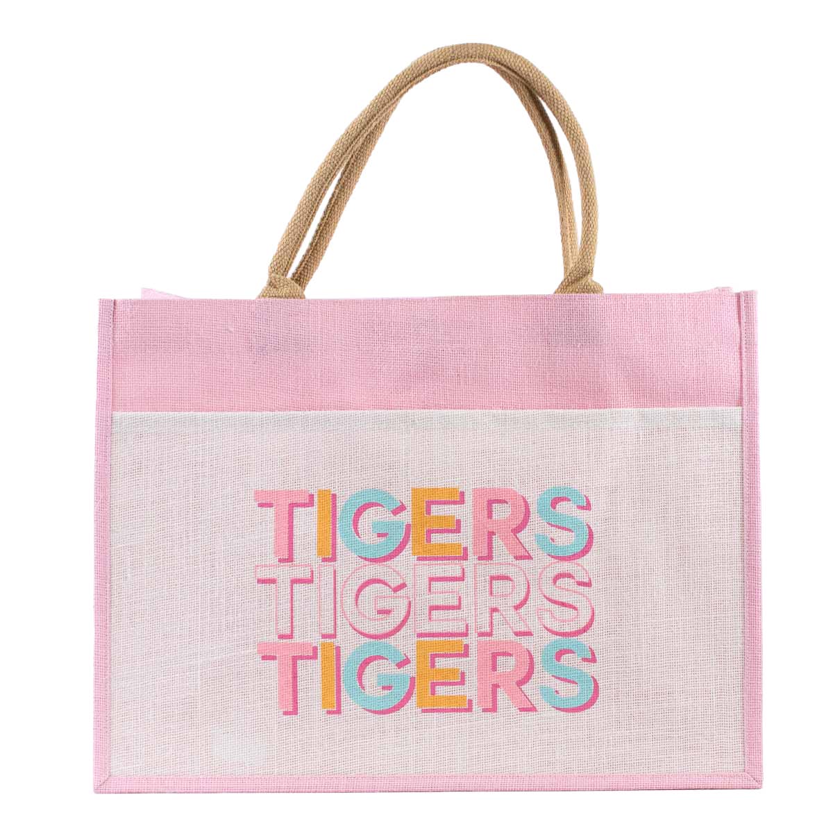 Tiger Friends Jute Pocket Tote