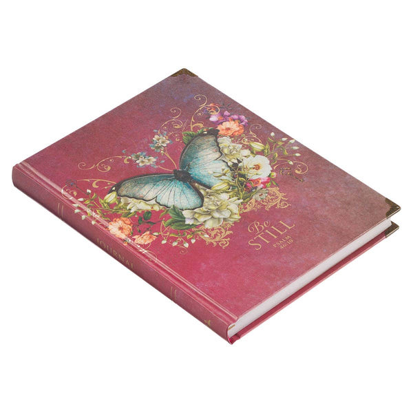 Journal Hardcover Pink Butterfly Be Still Ps. 46:10