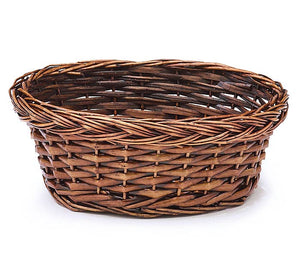 9" Dark Stain Round Willow Basket