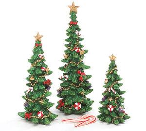 DECORATED RESIN CHRISTMAS TREES