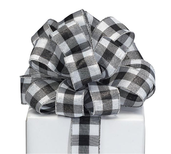 BLACK & WHITE CHECKERED RIBBON