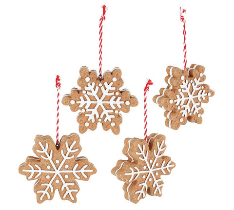 GINGERBREAD SNOWFLAKE ORNAMENTS