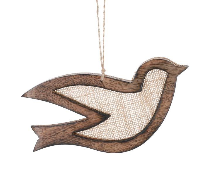 WOODEN DOVE WEAVE ORNAMENT