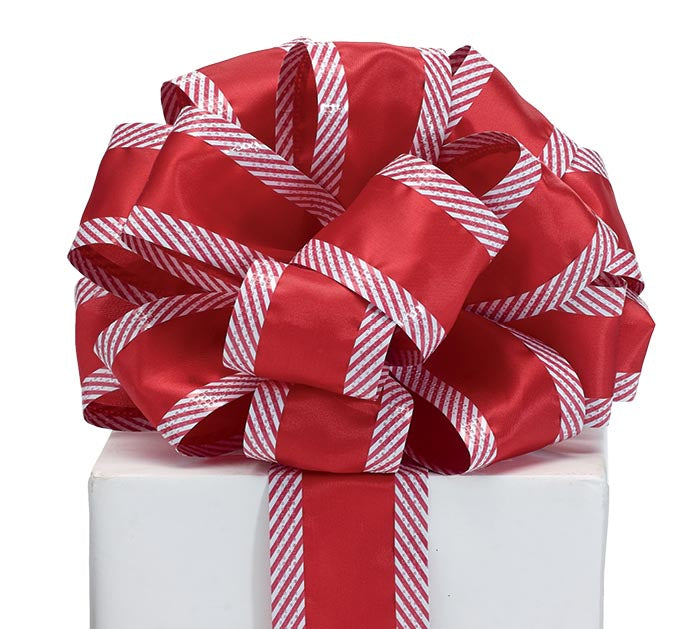 RED WITH CANDY CANE EDGE RIBBON