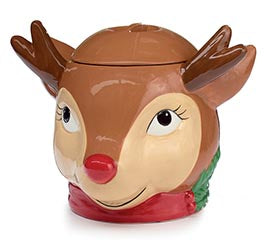 REINDEER HEAD COOKIE JAR