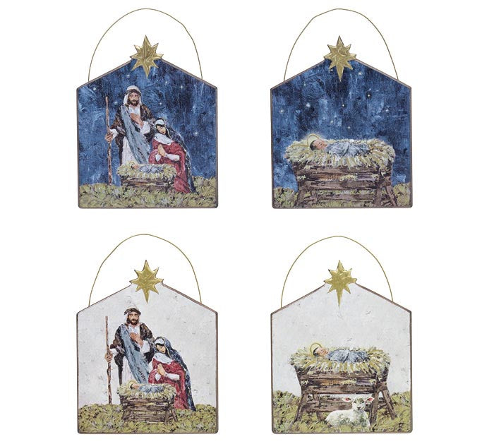 Wooden Holy Family Ornaments