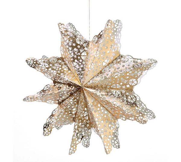 Gold Lighted Paper Snowflake