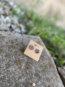 Purple Leopard Print Stud Earrings