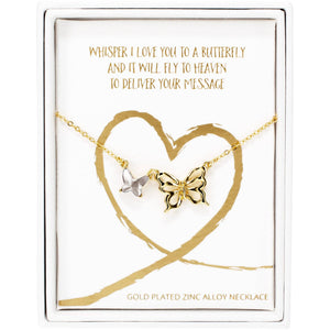 Whispers 16"-18"  Butterfly Memorial  Necklace
