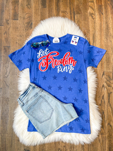Let Freedom Ring Tee with Red Metallic Puff