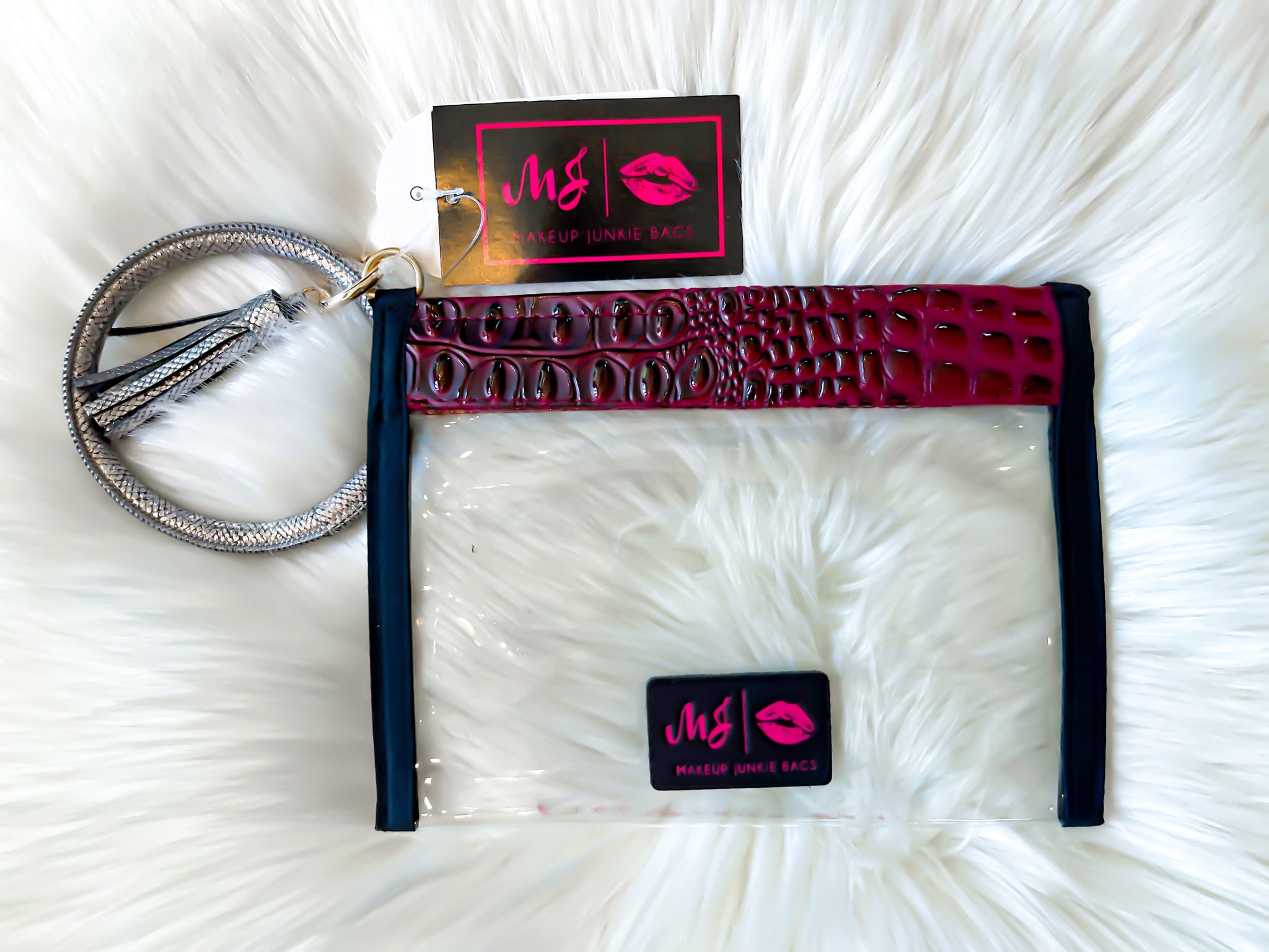 Clear Makeup Junkie Wristlet
