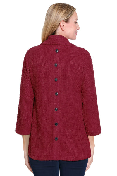 Ali Miles || Andrea Textured Knit Tunic - Cranberry