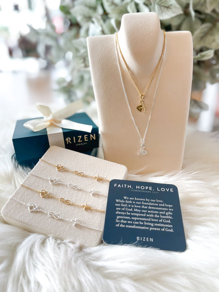 Rizen || Faith, Hope, Love Bracelet - Gold