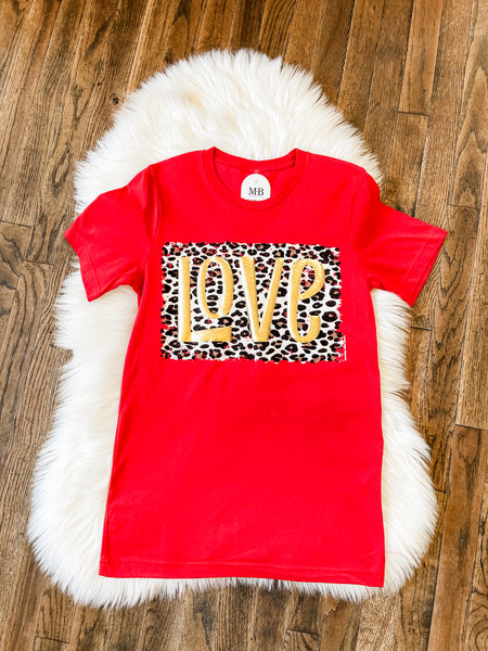 Leopard Love in Gold Puff Tee