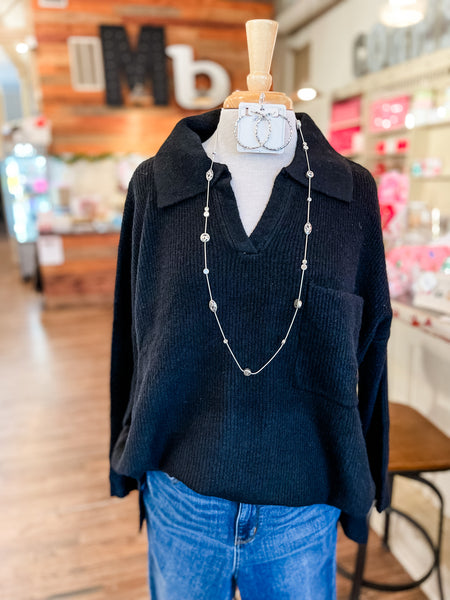 Noa Collared Sweater || Black