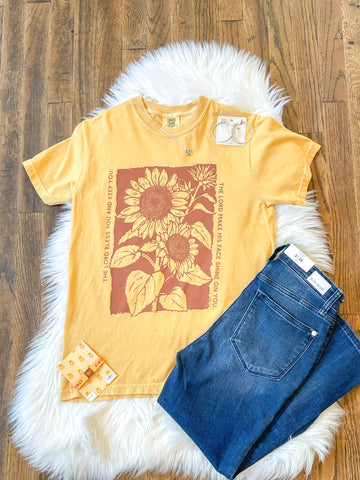 The Lord Bless You Comfort Colors Christian Sunflower Tshirt