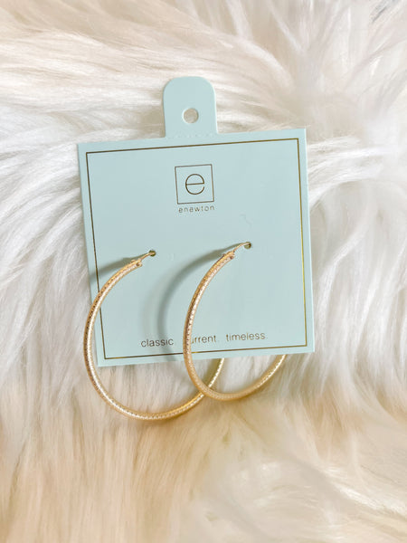enewton ||  ROUND GOLD 2" HOOP EARRINGS - TEXTURED