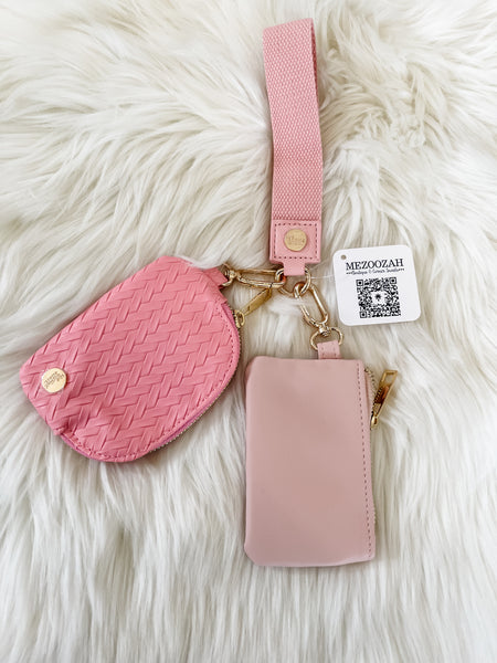 Dynamic Duo Pouch Luxe Wristlet || Blush