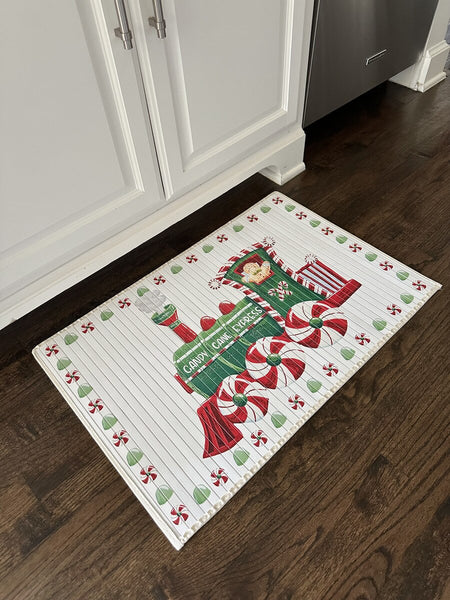 Candy Cane Express Bamboo Mat