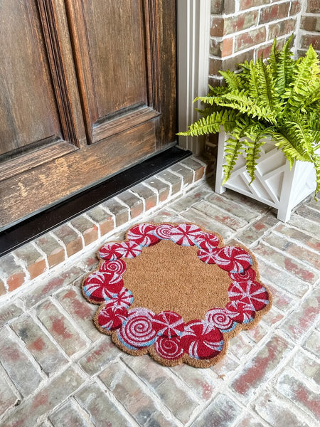 Round Peppermint Coir Mat