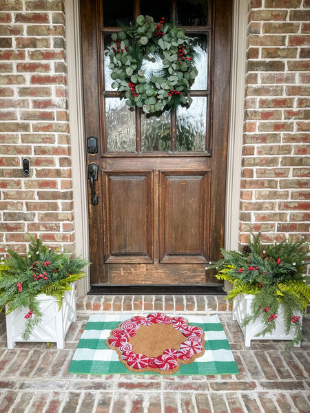 Round Peppermint Coir Mat