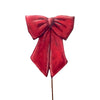 Burgundy Velvet Bow Metal Stake
