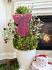 Burgundy Velvet Bow Metal Stake