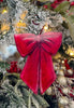 Burgundy Velvet Bow Metal Ornament