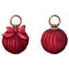 Burgundy Velvet Round Metal Ornaments