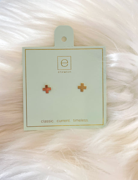enewton ||  SIGNATURE CROSS STUD EARRINGS - GOLD