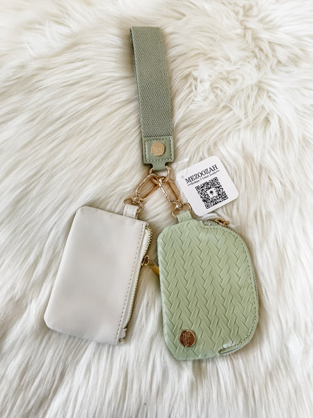 Dynamic Duo Pouch Luxe Wristlet || Sage