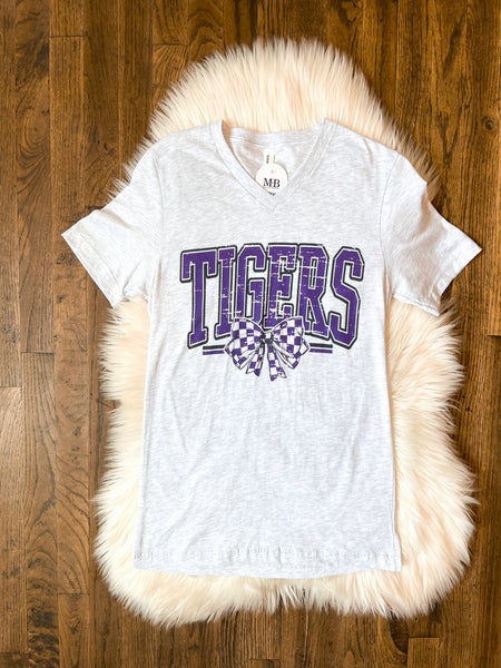 Spirit Bow Mascot Tee || Purple Tigers
