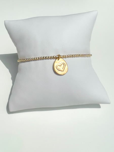 enewton ||  CLASSIC GOLD 2MM BEAD BRACELET - INSPIRE LOVE SMALL GOLD CHARM