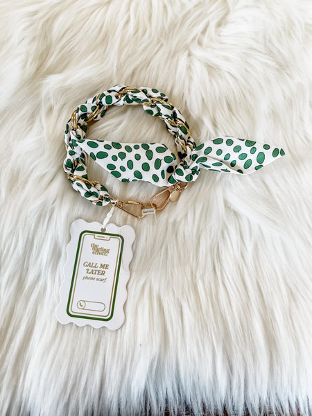 Call Me Later Phone Scarf || Olive Dot