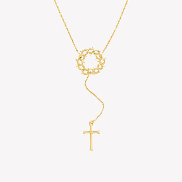 Rizen || Crown of Thorns Y Necklace - Gold