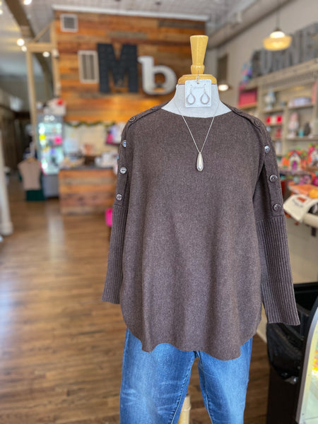Sheffield Button Sweater || Chocolate