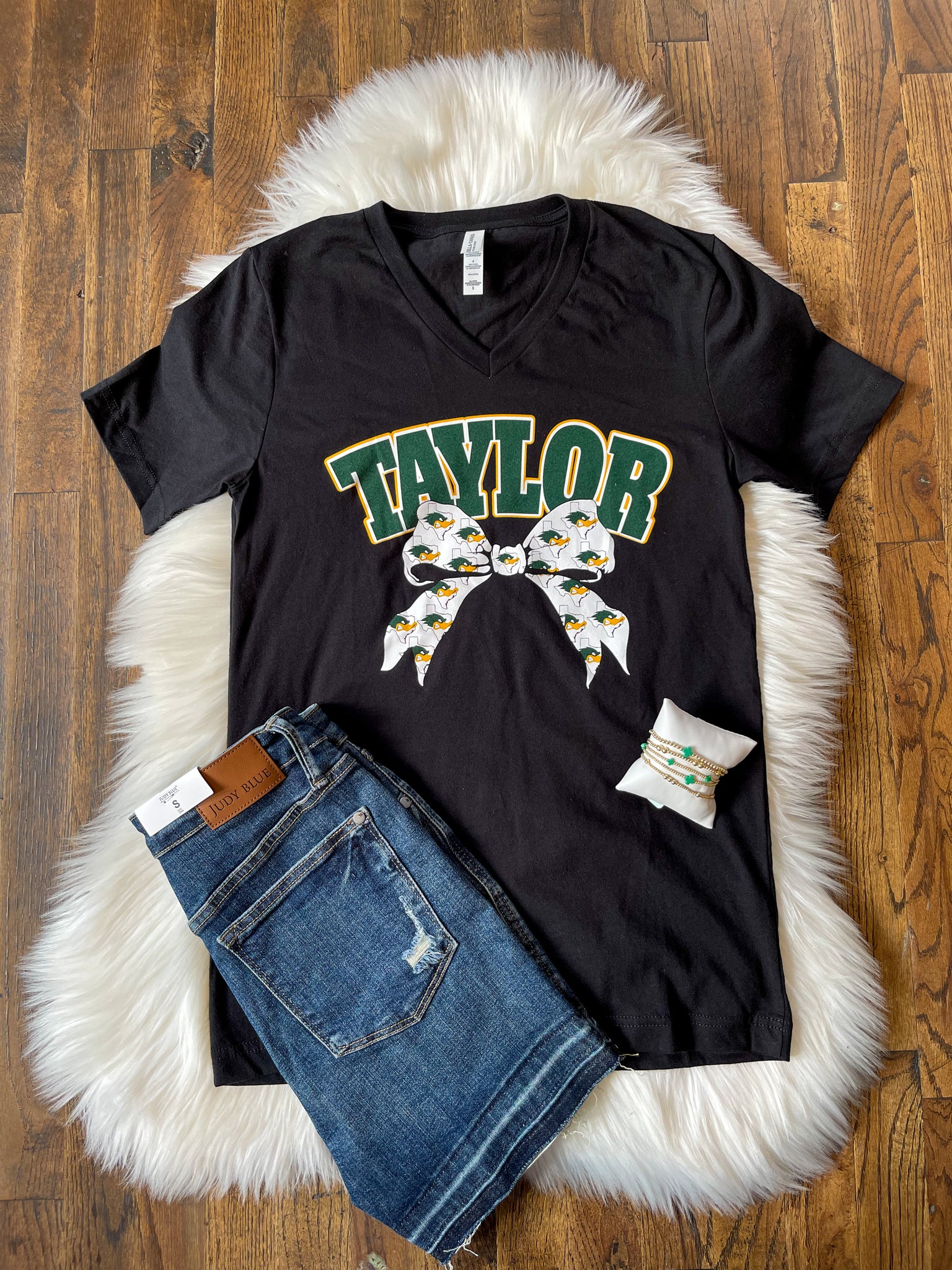 Bow Town Spirit Vneck Tee || Taylor