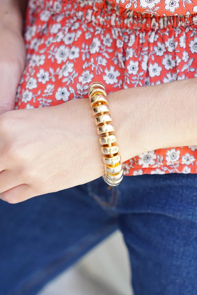 Miranda Coil Stretch Bracelet  || Gold