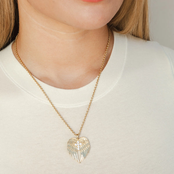 Rizen || Divine Wings Cross Necklace - Gold