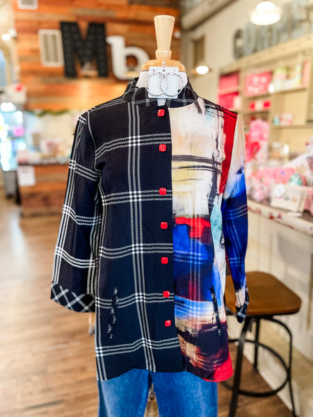 Ali Miles || Anna Mixed Print Tunic