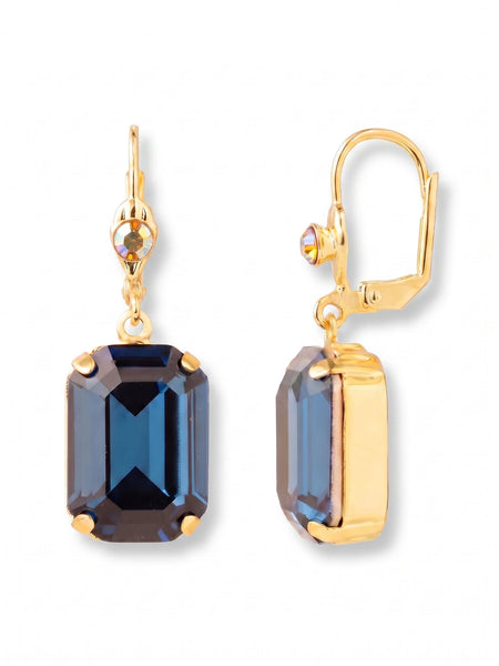 Sorrelli || Kathleen Studded Dangle Earrings - Denim Moon