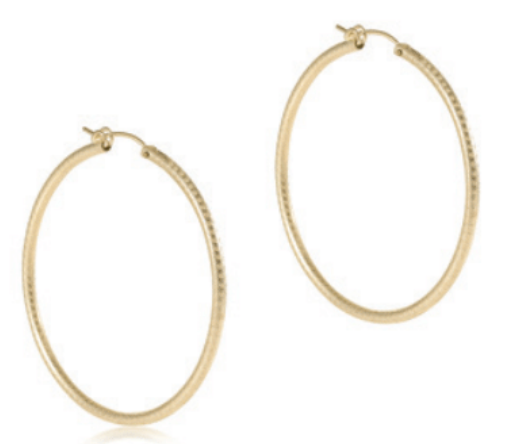 enewton ||  ROUND GOLD 2" HOOP EARRINGS - TEXTURED