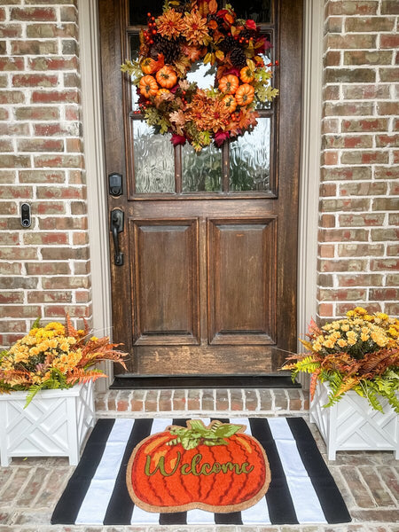 Welcome Pumpkin Coir Mat
