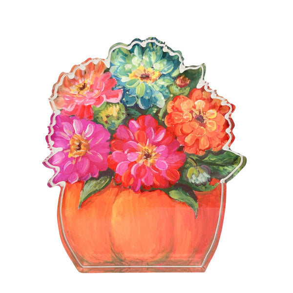 Acrylic Zinnia Pumpkin Sitter